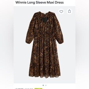 NWT Plus 2x Dress. Brown and Black Long Sleeve Dress Stitch Fix Nine Britton